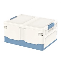 Ящик пластиковый складной белый, дно синее, 480х360х240 мм в Мичуринске