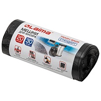 Мешки для мусора 20 л, черные, в рулоне 30 шт., ПНД, 8 мкм, 500х450 мм, LAIMA, 601376 в Мичуринске