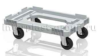 Тележка пластиковая с отверстием без тормозов усиленная серая в Мичуринске