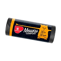 Мешки для мусора 30 л, черные, в рулоне 30 шт., ПНД, 7 мкм, 560х480 мм, Comfort, М0291 (МН 30-30ч) в Мичуринске