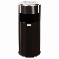 Урна с пепельницей 27 л, нержавеющая сталь, черная, LAIMA PROFESSIONAL в Мичуринске