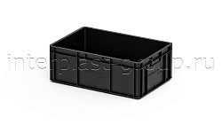 Евроконтейнер закрытые ручки/сплошное дно 600х400х220 черный