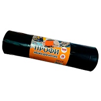 Мешки для мусора 360 л, черные, в рулоне 10 шт., ПВД 65 мкм, 1400х1100 мм, Концепция Быта Профи, 603736 в Мичуринске