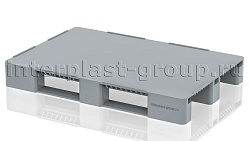 Поддон пластиковый сплошной (усилен 3 трубами) 1200х800х150 с бортиками серый