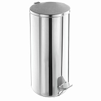 Урна для мусора с педалью, усиленное, Титан, 50 л, кольцо под мешок, нержавеющая сталь, хром в Мичуринске