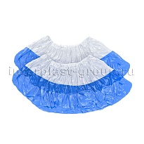 Бахилы бело-синие 1000 шт (500 пар), 48 мкм, двойная подошва, с одной резинкой, Эконом+ в Мичуринске