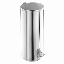 Ведро для мусора с педалью, усиленное, Титан, 30 л, кольцо под мешок, нержавеющая сталь, хром в Мичуринске