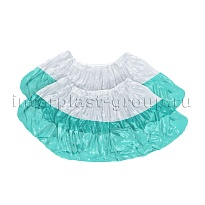 Бахилы бело-бирюзовые 1000 шт (500 пар), 48 мкм, двойная подошва, с одной резинкой, Эконом+ в Мичуринске Бахилы бело-бирюзовые 1000 шт (500 пар), 48 мкм, двойная подошва, с одной резинкой, Эконом+ в Мичуринске