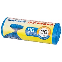 Мешки для мусора 90 л, синие, в рулоне 20 шт., ПНД, 14 мкм, 900х700 мм, LAIMA ULTRA, 607693 в Мичуринске