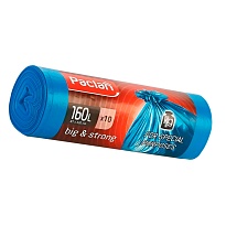 Мешки для мусора 160 л, синие, в рулоне 10 шт., ПВД, 21 мкм, 1200х870 мм, PACLAN Big&Strong, 604075 в Мичуринске