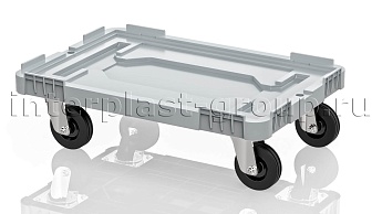 Тележка пластиковая сплошная без тормозов серая в Мичуринске