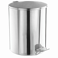 Ведро для мусора с педалью, усиленное, ТИТАН, 7 л, кольцо под мешок, нержавеющая сталь, хром в Мичуринске