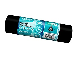 Мешки для мусора 160 л, ароматизированные, черные, в рулоне 10 шт., ПВД, 80 мкм, 1100х930 мм, EXPORT, exp16010142 в Мичуринске Мешки для мусора 160 л, ароматизированные, черные, в рулоне 10 шт., ПВД, 80 мкм, 1100х930 мм, EXPORT, exp16010142 в Мичуринске