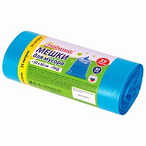 Мешки для мусора 35 л, синие, в рулоне 30 шт., ПНД, 10 мкм, 600х500 мм, Любаша, 608091 в Мичуринске