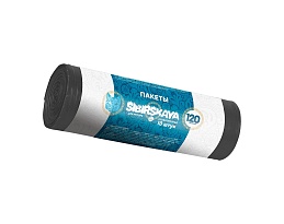 Мешки для мусора 120 л, черные, в рулоне 10 шт., ПНД, 14 мкм, 1100х700 мм, SIBIRSKAYA, 101-008 S в Мичуринске