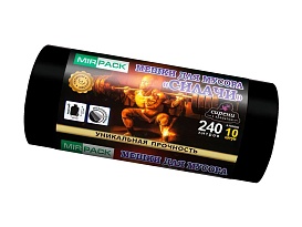 Мешки для мусора 240 л, ароматизированные, черные, в рулоне 10 шт., ПВД 40 мкм, 1500х1100 мм, СИЛАЧИ, sil24011110 в Мичуринске