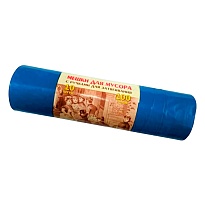 Мешки для мусора 100 л, с завязками, синие, в рулоне 10 шт., ПВД, 40 мкм, 840х670 мм, Концепция Быта Vitalux, 604933 в Мичуринске