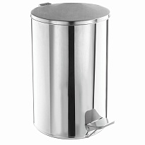 Ведро для мусора с педалью, усиленное, ТИТАН, 10 л, кольцо под мешок, нержавеющая сталь, хром в Мичуринске